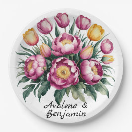 Prato De Papel Vibrant Floral Harmony Wedding