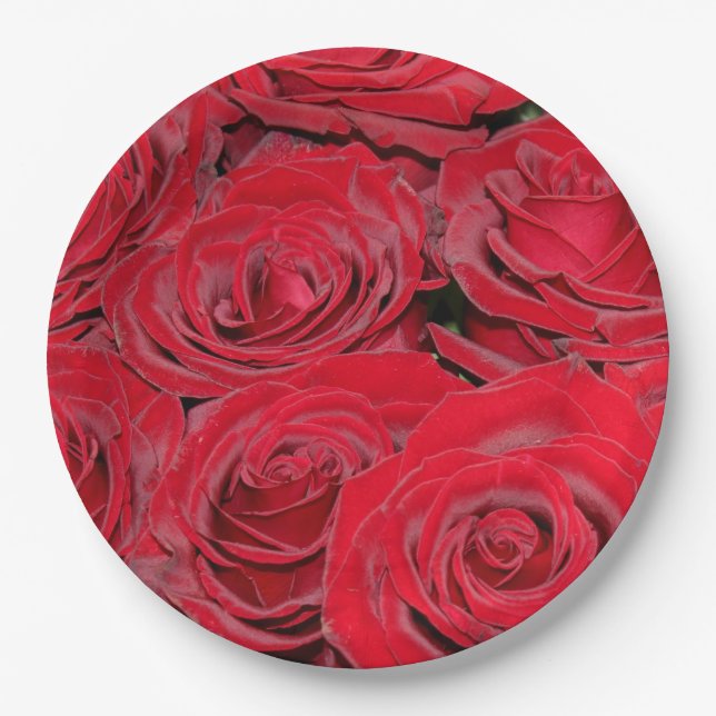Prato De Papel Vibrant Red Roses (Frente)