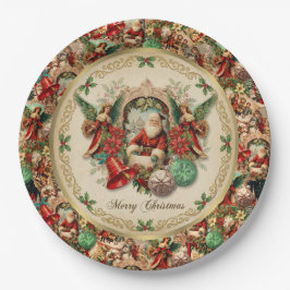 Prato De Papel Vibrant Victorian Christmas Collage