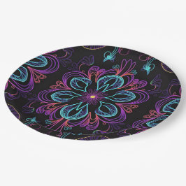 Prato De Papel Vibrante Abstrato Floral