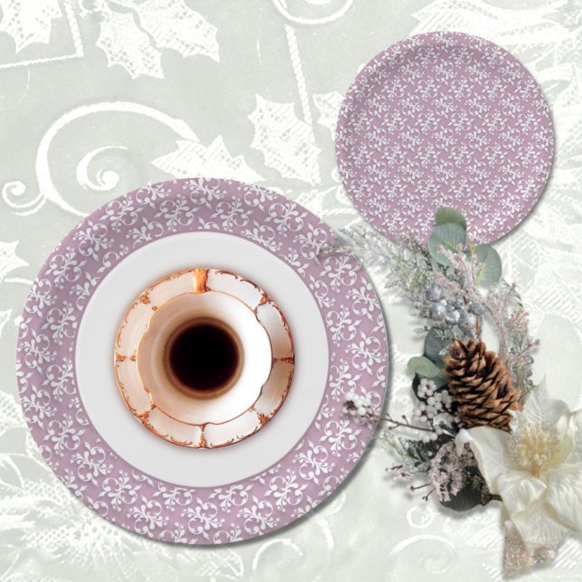 Prato De Papel Victorian Lace Pink Paper Plates (Criador carregado)