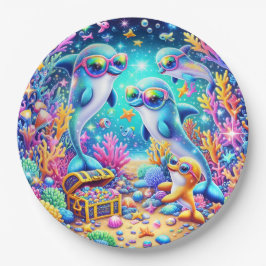 Prato De Papel Vida marinha