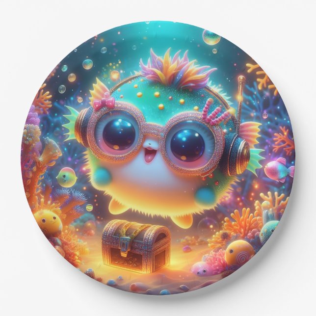 Prato De Papel Vida marinha (Frente)