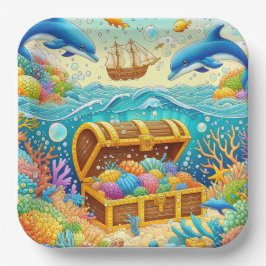 Prato De Papel Vida marinha
