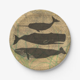 Prato De Papel Vida marítima náutica antiaérea de baleia
