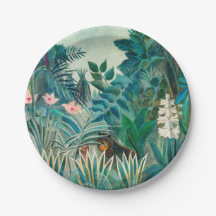 Prato De Papel Vida selvagem na pintura tropical da selva
