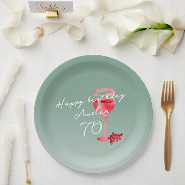 Prato De Papel Vidro Vidro Vidro 70 Festa de aniversário (Casamento)