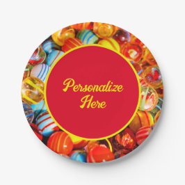 Prato De Papel Vidros coloridos