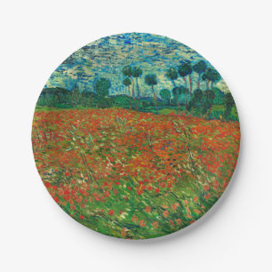 Prato De Papel Vincent Van Gogh Poppy Field Floral Vintage Art