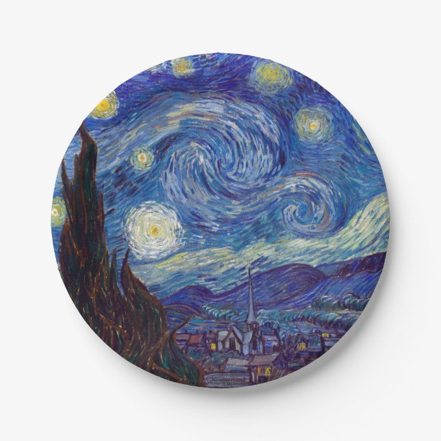 Prato De Papel VINCENT VAN GOGH - Starry night 1889 (Frente)