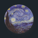 Prato De Papel Vincent Van Gogh Starry Night Vintage Fine Art<br><div class="desc">Vincent van Gogh Starry Night Fine Art Painting Starry Night Starry Night é uma pintura do artista poste-impressionista holandês Vincent van Gogh. O céu azul à noite está cheio de nuvens, estrelas e uma lua crescente brilhante. A Noite Estrelada é a única noturna na série de visões da janela do...</div>