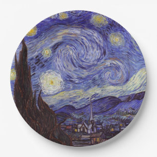 Prato De Papel Vincent Van Gogh Starry Night Vintage Fine Art