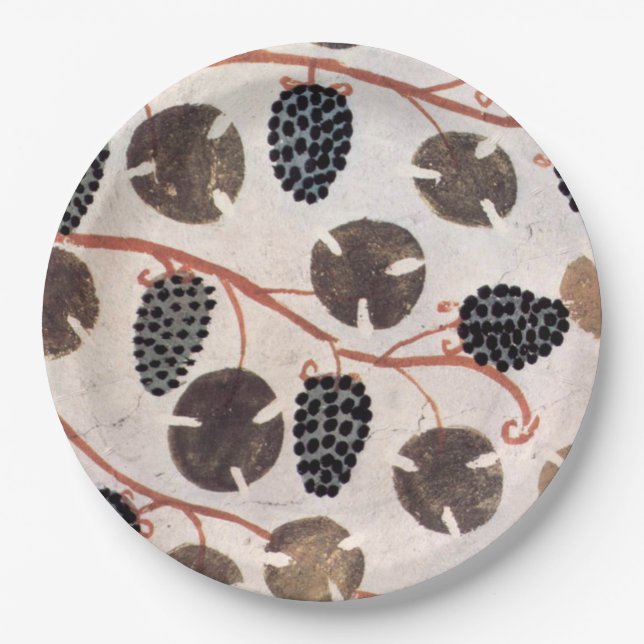 PRATO DE PAPEL VINHAS ANTIGAS EGÍPCIAS E VINHAS DE UVAS (Frente)