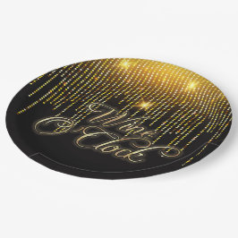 Prato De Papel Vinho O'Clock Dourado Glitz