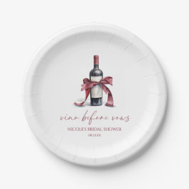 Prato De Papel Vino Antes Da Vows Arco De Garrafa De Vinho Vermel