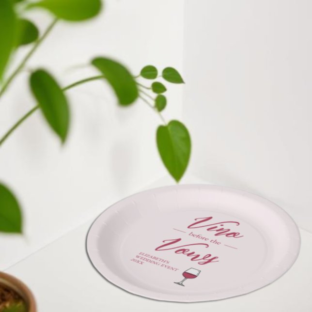 Prato De Papel Vino Antes dos Votos Festa de Noivado/Despedida de (Criador carregado)