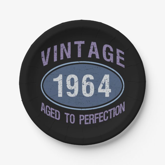 Prato De Papel Vintage 1964 60th Birthday (Frente)
