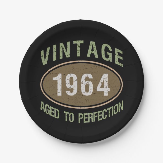 Prato De Papel Vintage 1964 60th Birthday (Frente)