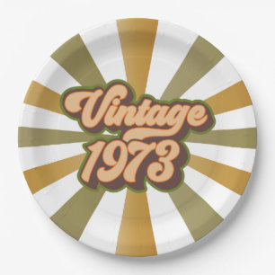 Prato De Papel Vintage 1973 50th Birthday Paper Plates