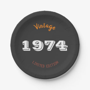 Prato De Papel Vintage 1974 Limited Edition 52nd Birthday