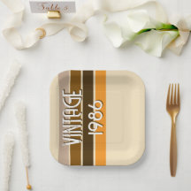 Vintage 1986 Retro Stripes Brown Tan Vintage