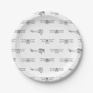 Prato De Papel Vintage Airplanes Aviation Themed COR PERSONALIZAD