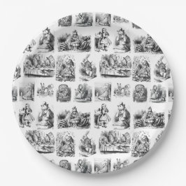 Prato De Papel Vintage Alice's Adventures in Wonderland Pattern