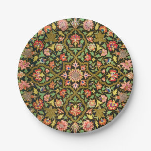 Prato De Papel Vintage Colorful Indian Floral Embroiderme Impress