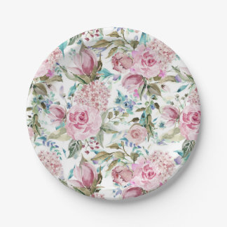 Prato De Papel Vintage Country - Lavanda de Teto Rosa Cinzenta -