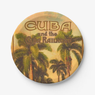 Prato De Papel Vintage Cuban Viagem - Cuba Railroad
