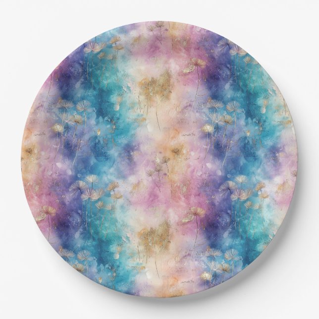 Prato De Papel Vintage Dandelion Abstract Pattern (2) (Frente)