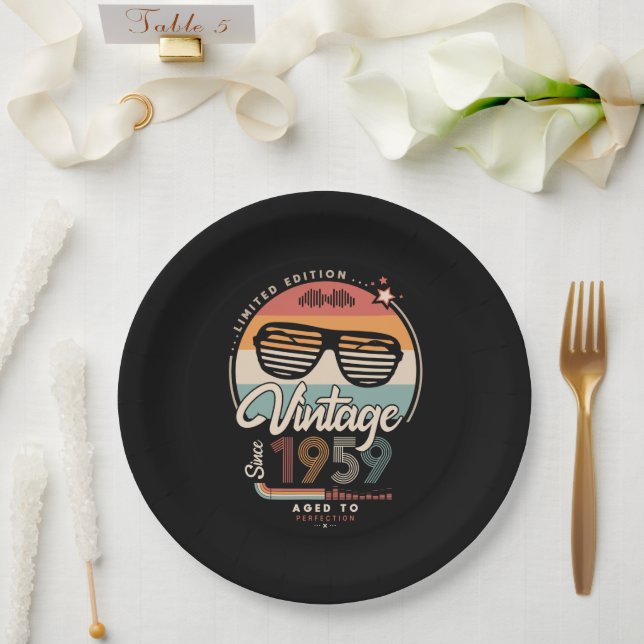 Prato De Papel Vintage desde 1959 (Casamento)