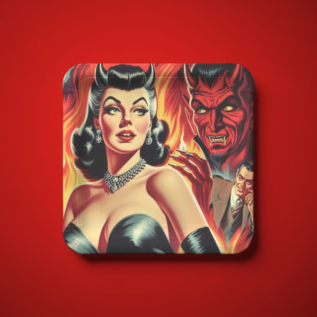Prato De Papel Vintage Devilish Pin-up (Criador carregado)