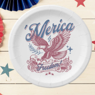Prato De Papel Vintage Eagle América Patriótica
