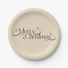 Prato De Papel Vintage Elegant Black e Dourado Natal