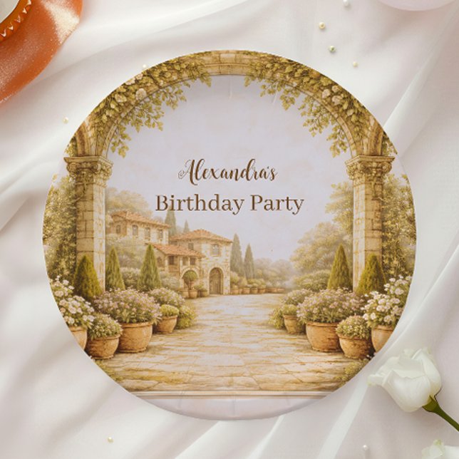 Prato De Papel Vintage Estate Garden Birthday (Criador carregado)