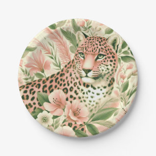 Prato De Papel Vintage Floral Jungle Lepard