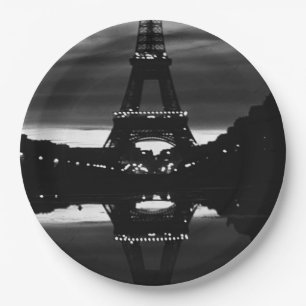 Prato De Papel Vintage França Paris Reflexão torre Eiffel