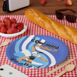 Prato De Papel Vintage Funny Messi Argentina Que Mira Bobo