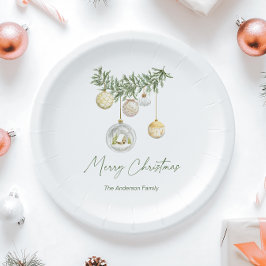 Prato De Papel Vintage Gold Ornament Christmas