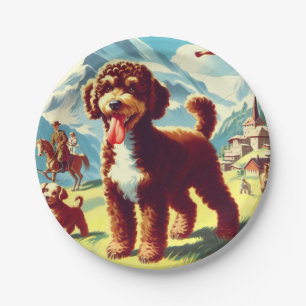 Prato De Papel Vintage Lagotto Romagnolo Dog Painting