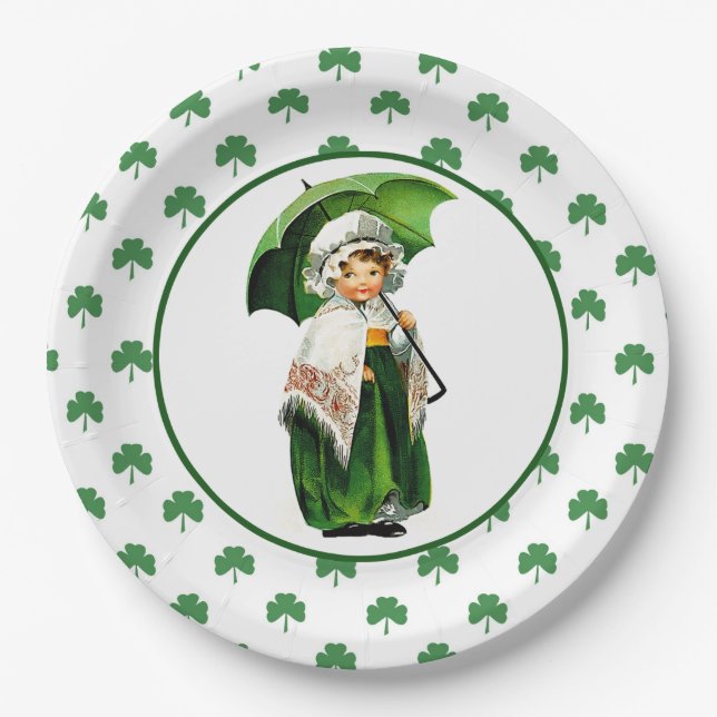 Prato De Papel Vintage Little Irish Girl Day (Frente)