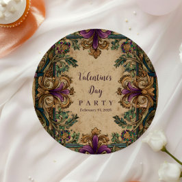 Prato De Papel Vintage Masquerade Mardi Gras Elegance