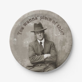 Prato De Papel Vintage mugshot máfia gangster engraçado