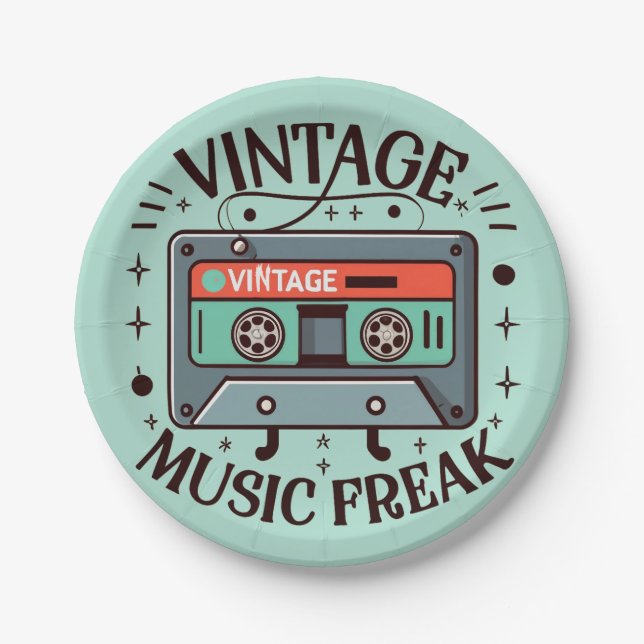Prato De Papel Vintage Music Freak (Frente)