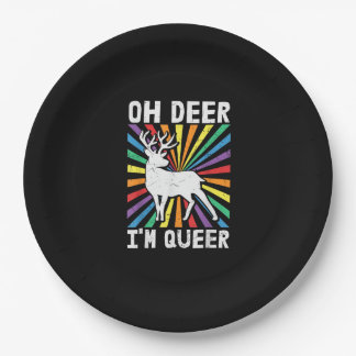 Prato De Papel Vintage Oh Deer Estou Queer Orgulho LGBT Gay Lésbi