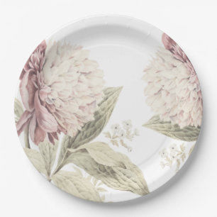 Prato De Papel Vintage Peony Botânica de Belas Artes Papel de Cas