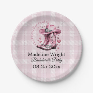 Prato De Papel Vintage - Placas de Bachelorette Western Cowgirl