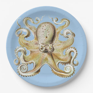 Prato De Papel Vintage Polvo Ernst Haeckel Náutico Vida Marinha