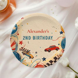 Prato De Papel Vintage Race Car Two Fast Birthday